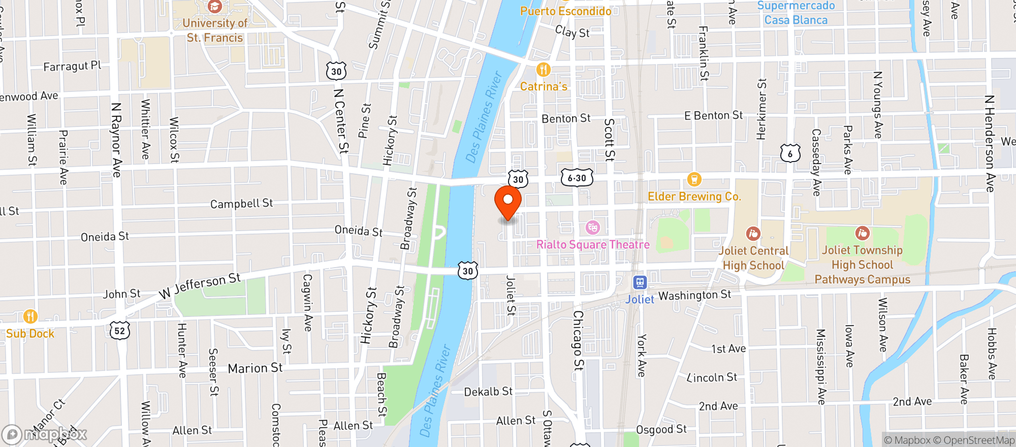 Map showing Harrahs