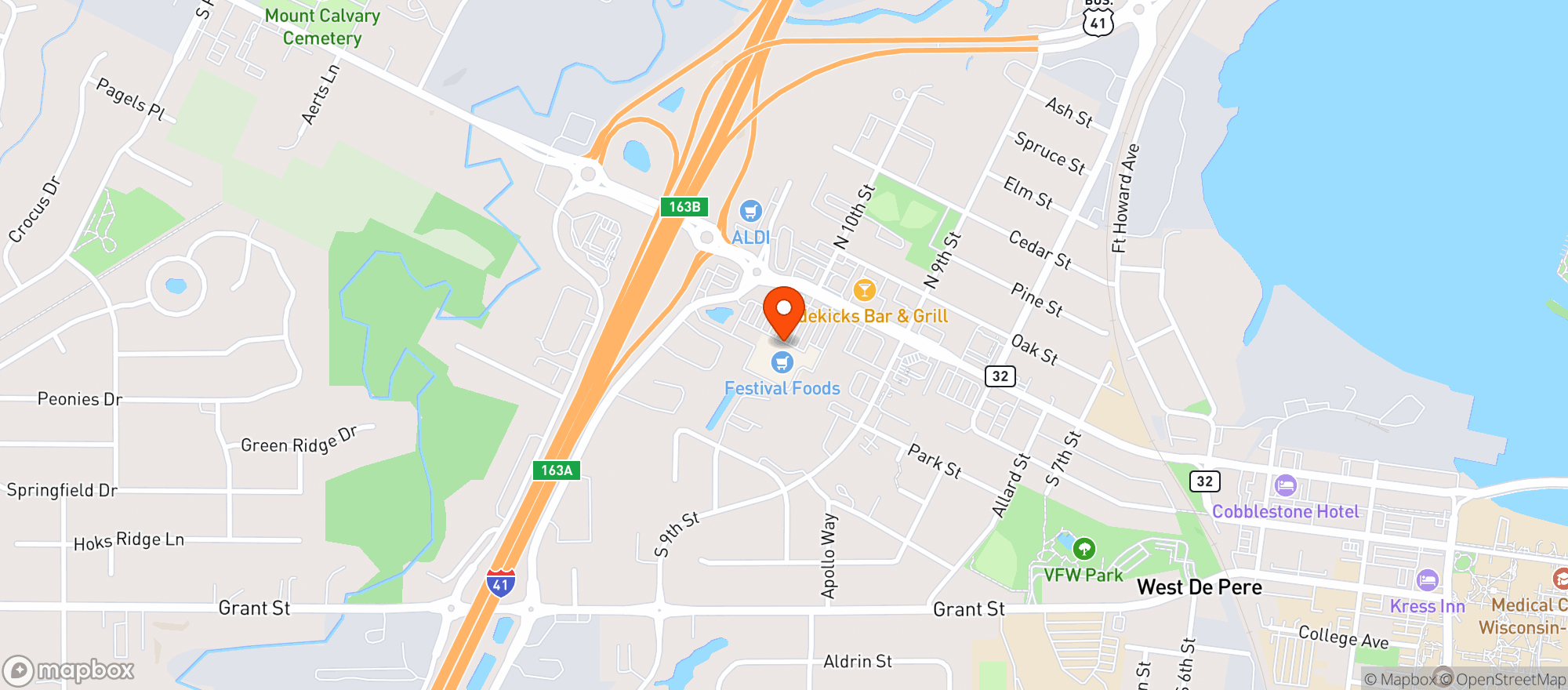 Map showing Festival Foods De Pere #2721