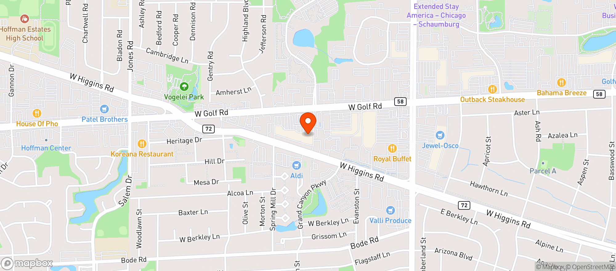 Map showing Binny's #17 Schaumburg