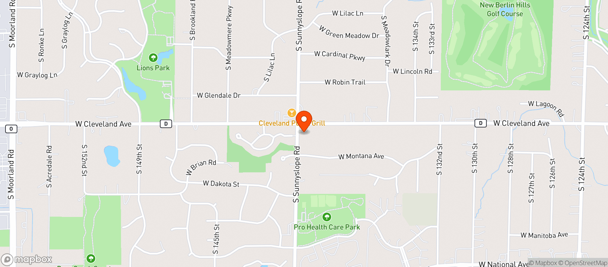 Map showing Kwik Trip #534 - New Berlin