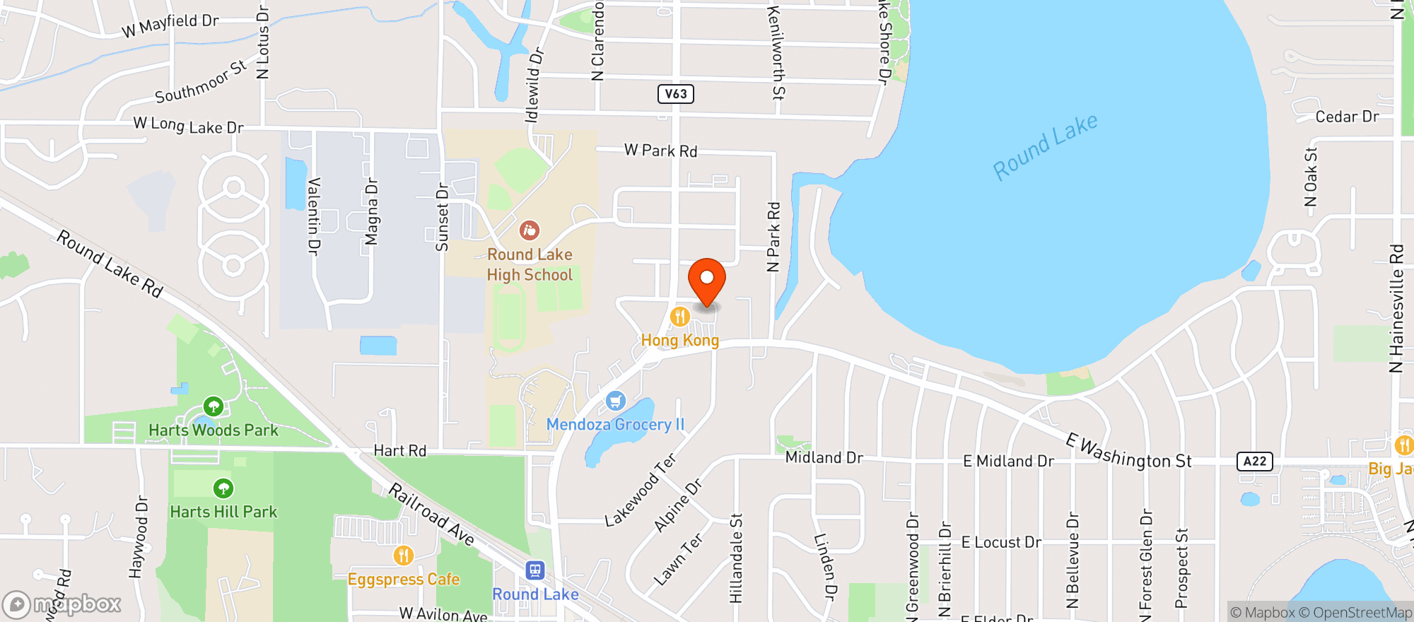 Map showing Lucky Stop