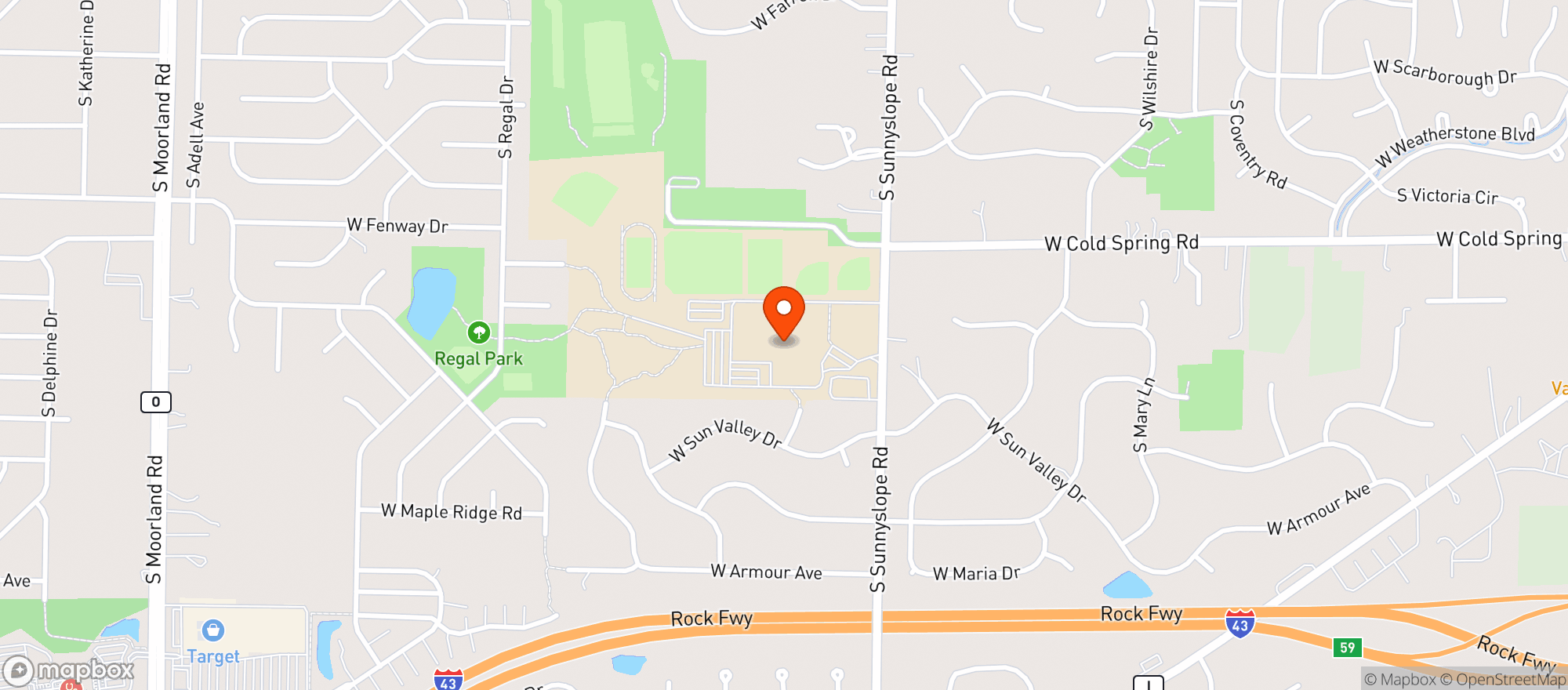 Map showing Eisenhower Ms Hs School