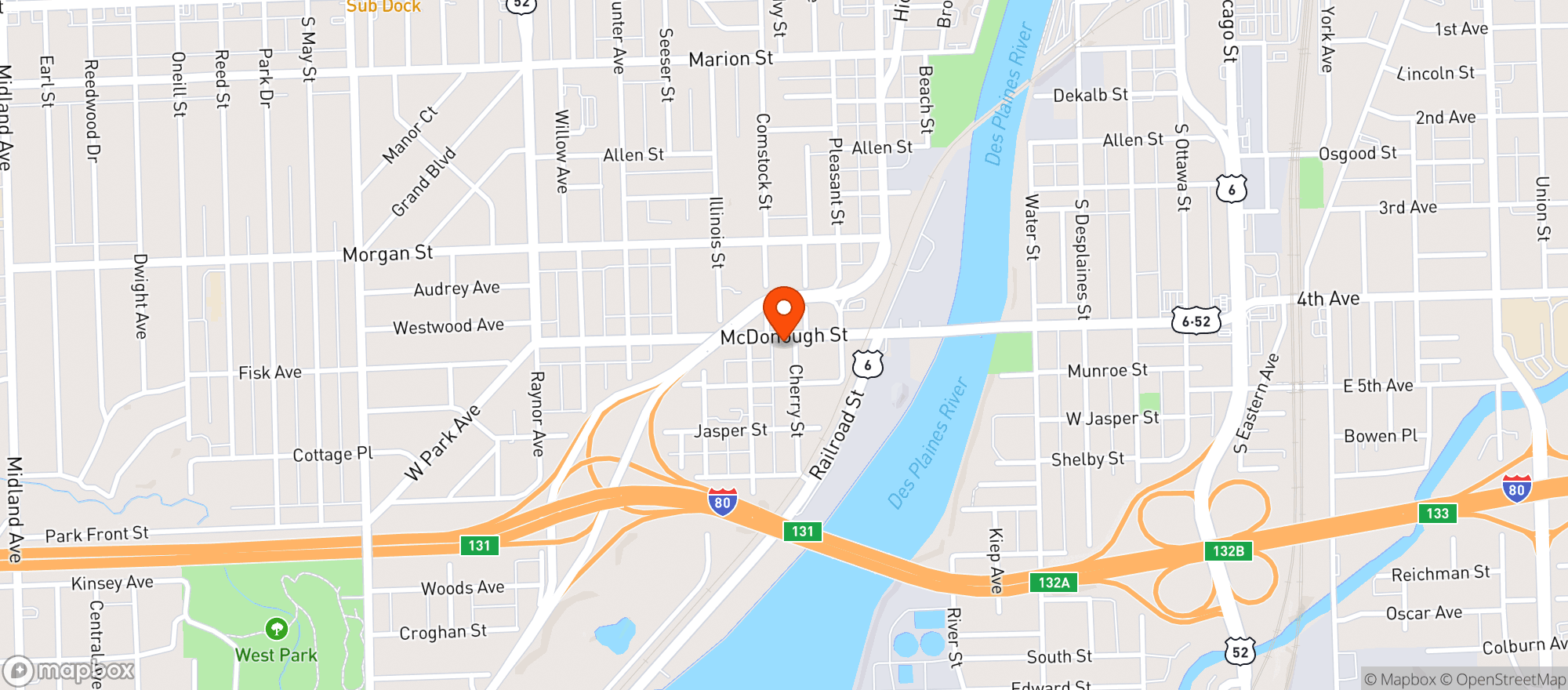 Map showing Tk S Deep End