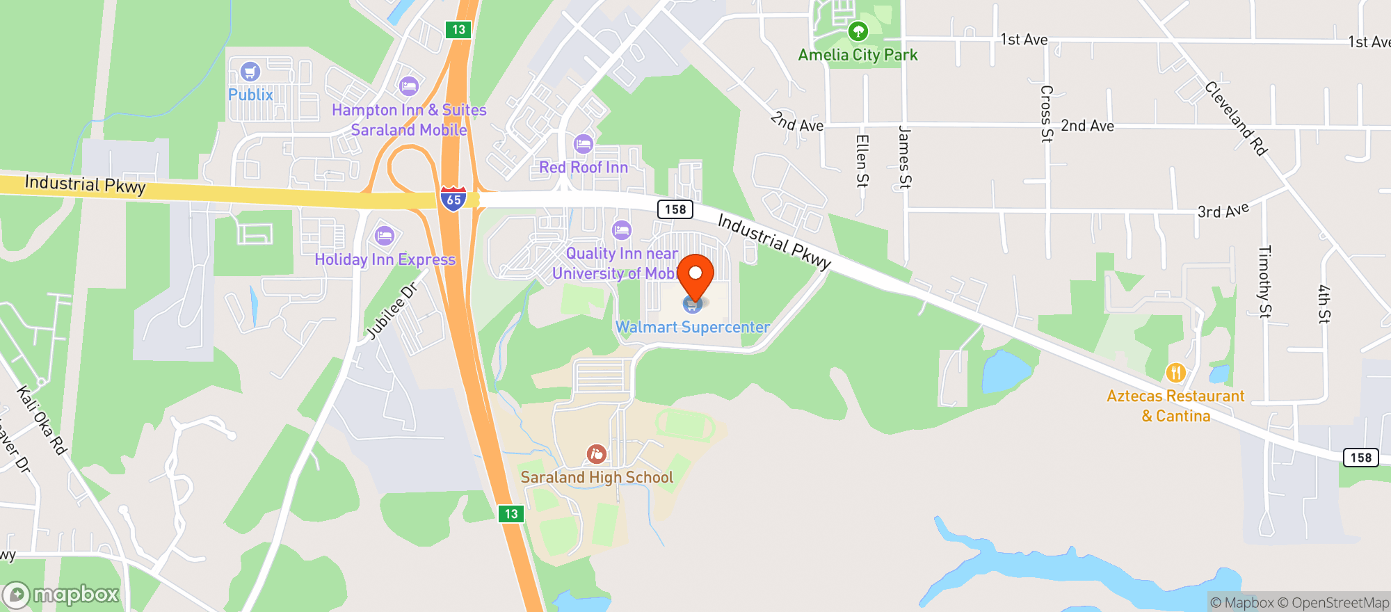 Map showing Walmart Supercenter