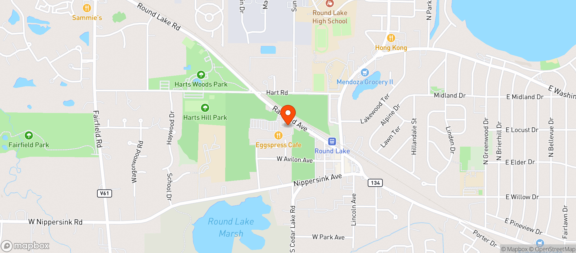 Map showing Sharkys Billiards
