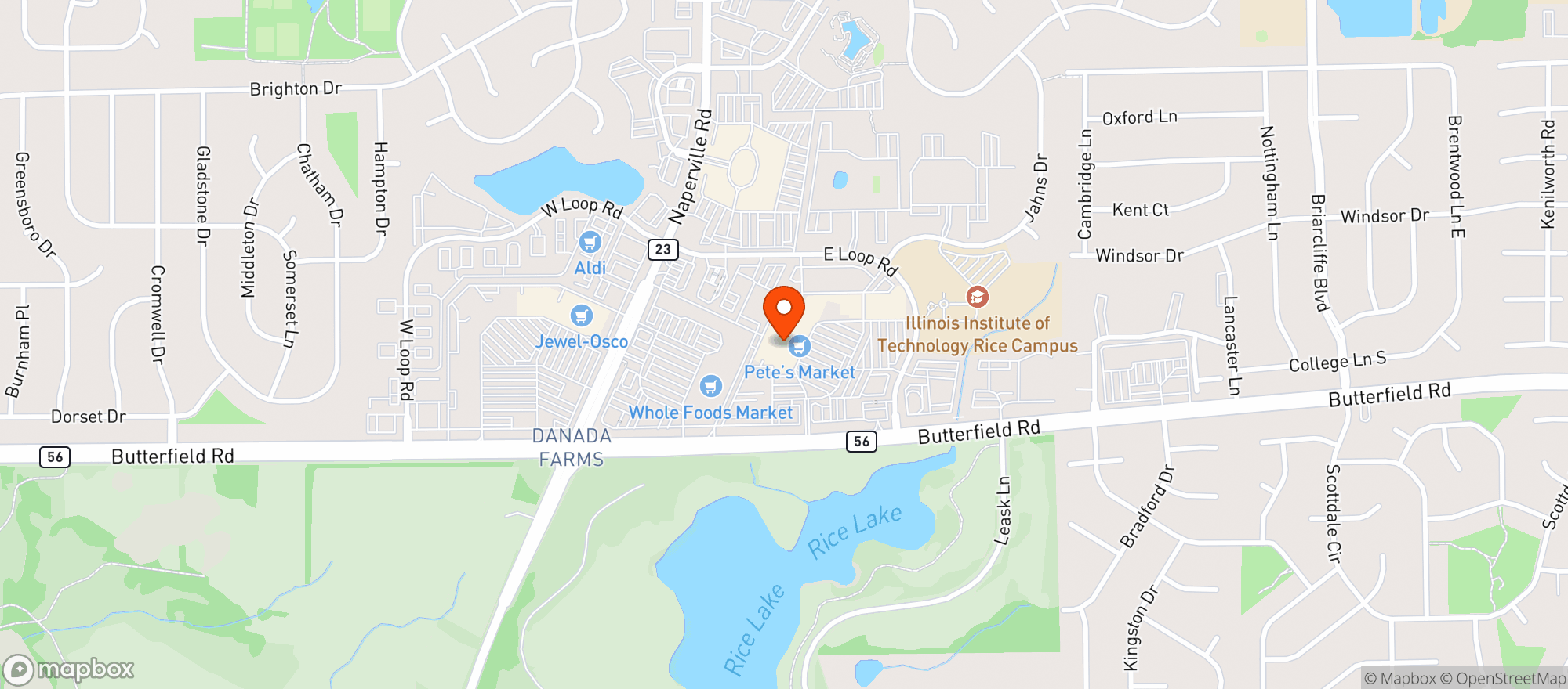 Map showing Pete's Fresh Market - Wheaton