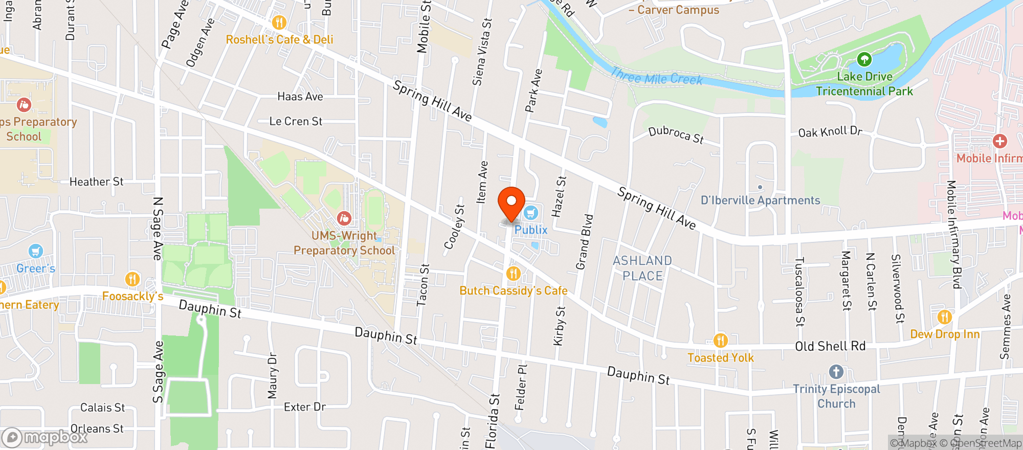 Map showing Publix Super Market