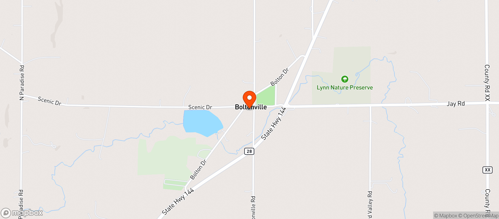 Map showing Harlows Saloon