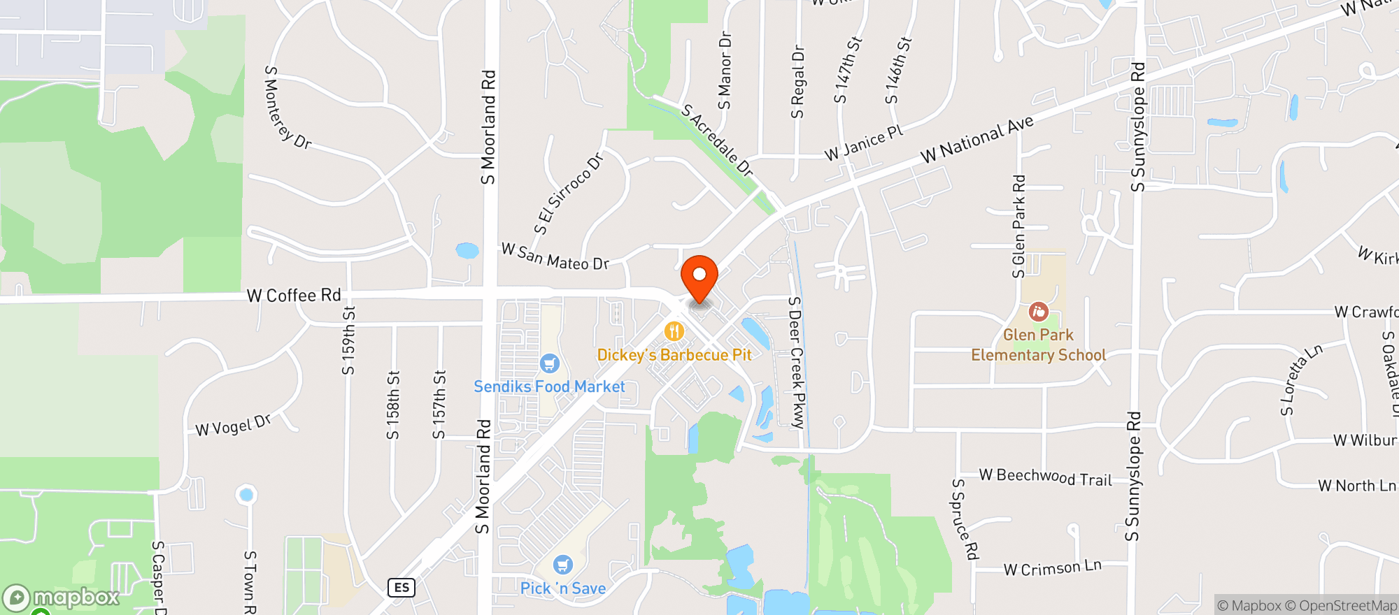 Map showing Kwik Trip