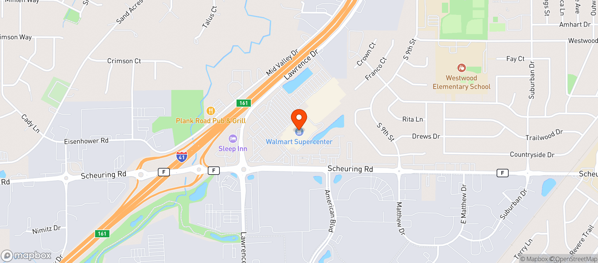Map showing Walmart Supercenter
