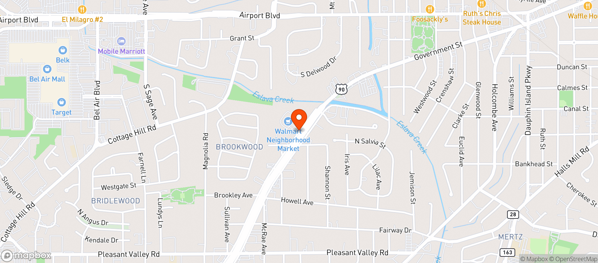 Map showing Walmart Neighborhood Mkt