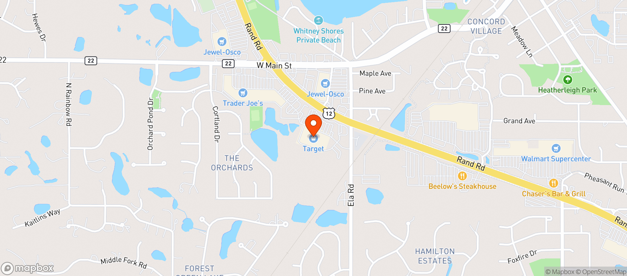 Map showing Target