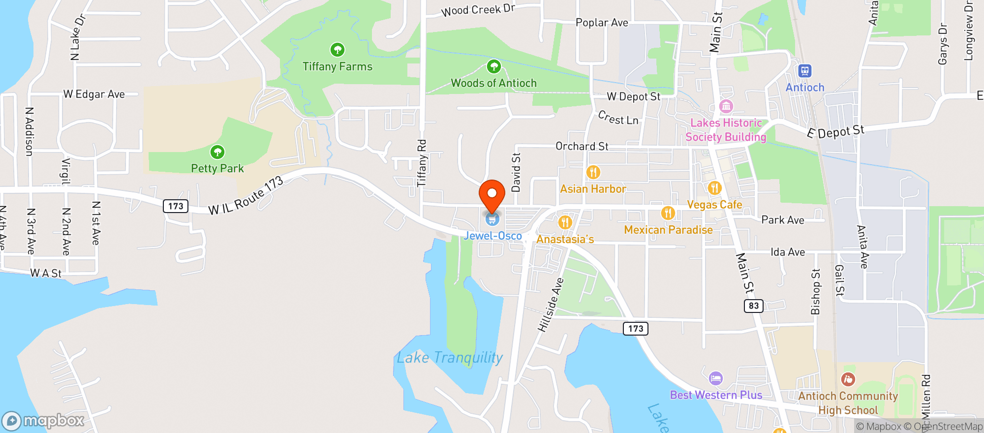 Map showing Osco Drug #3466