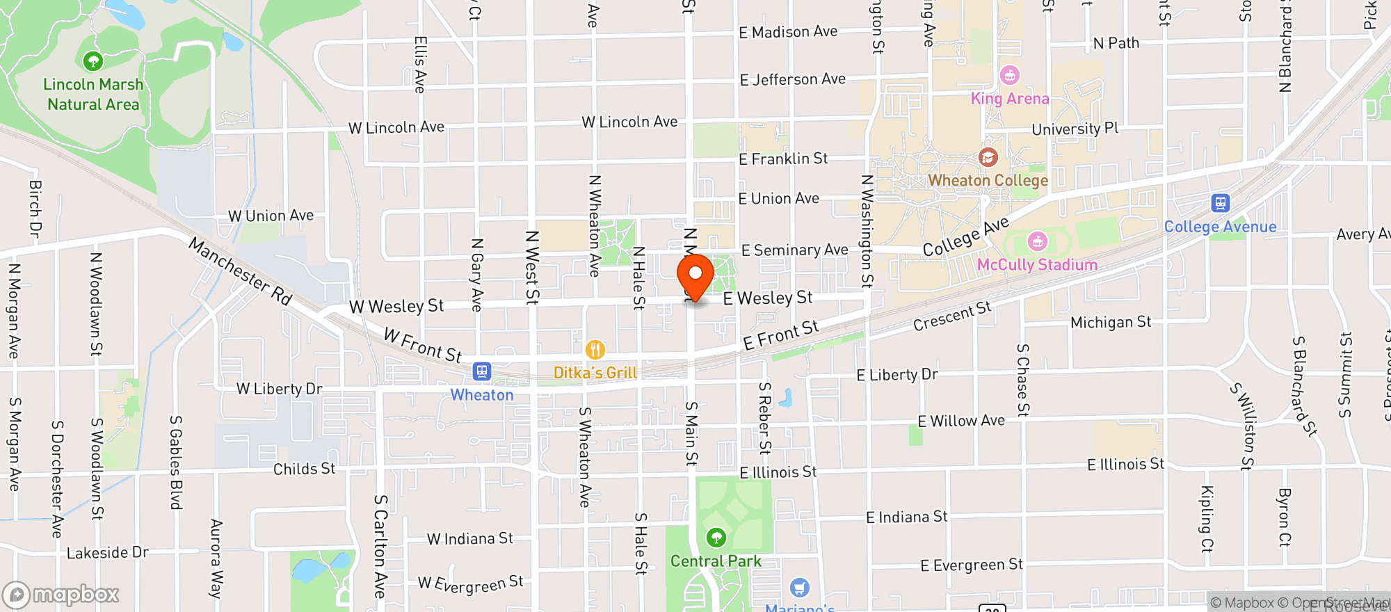Map showing Dolly's