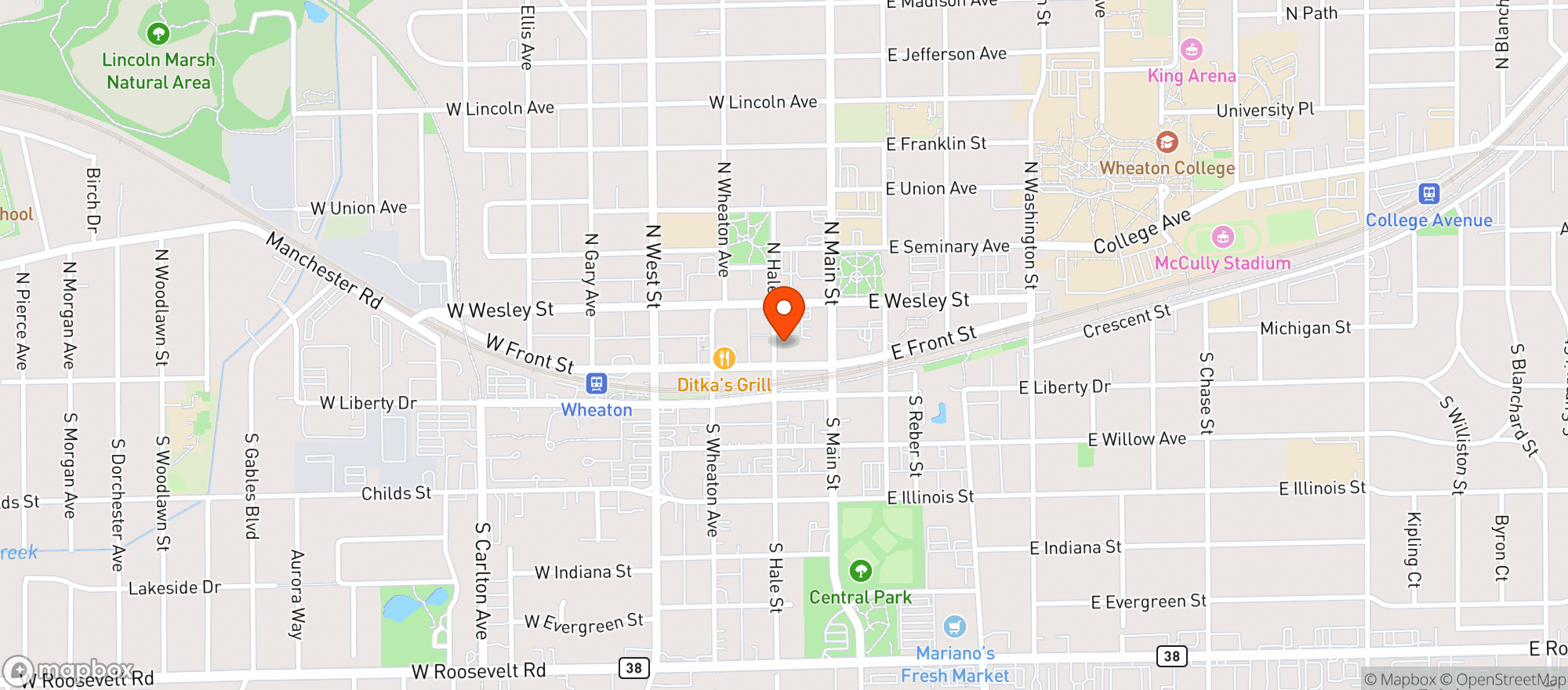 Map showing Hale Street Cantina