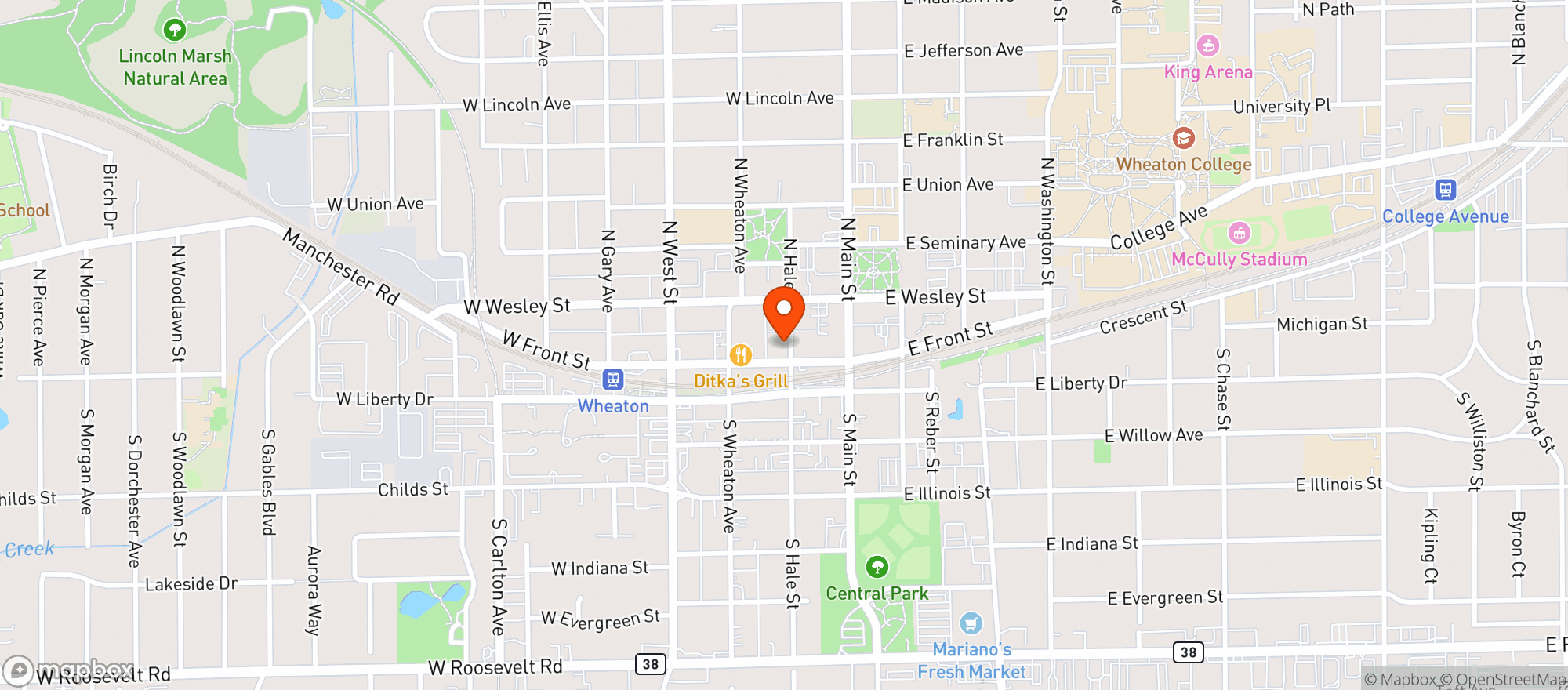 Map showing Gia Mia Pizza Bar