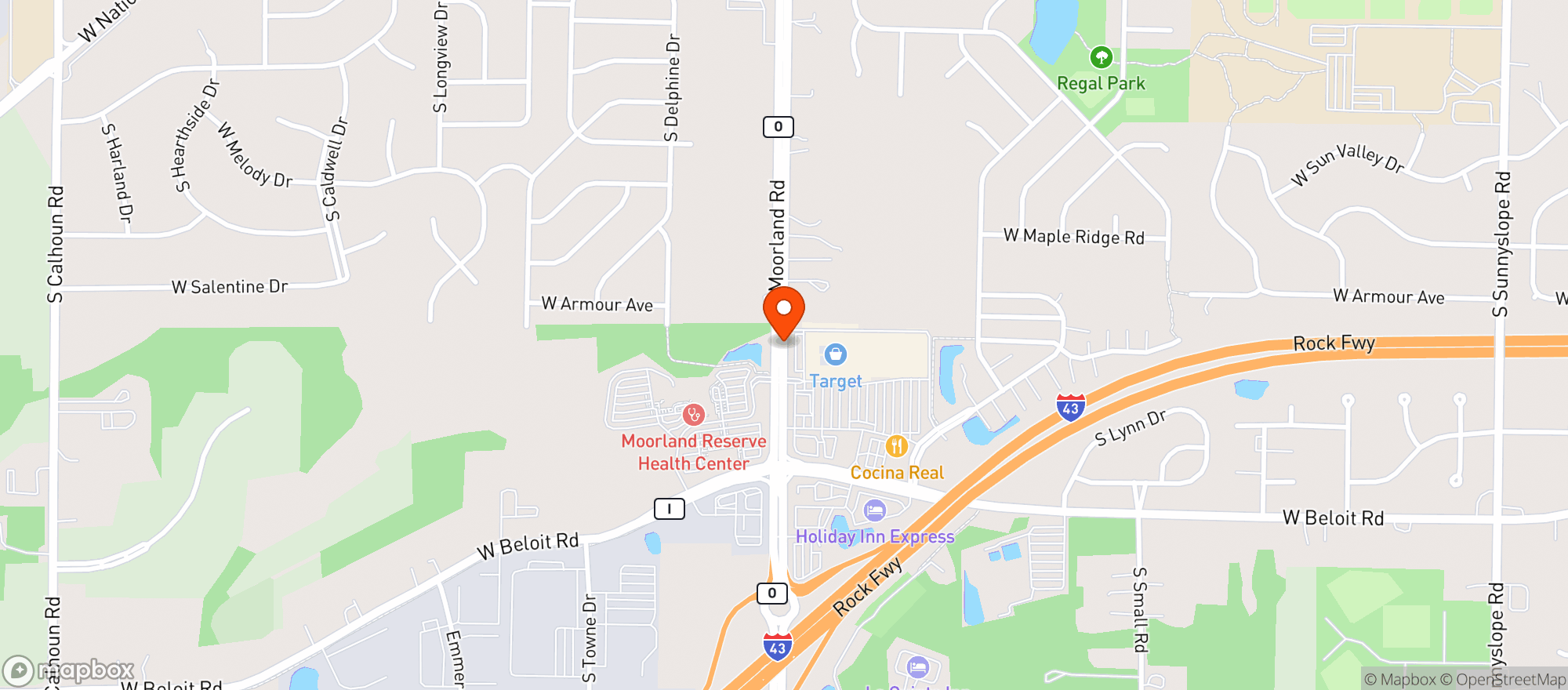 Map showing Target Store