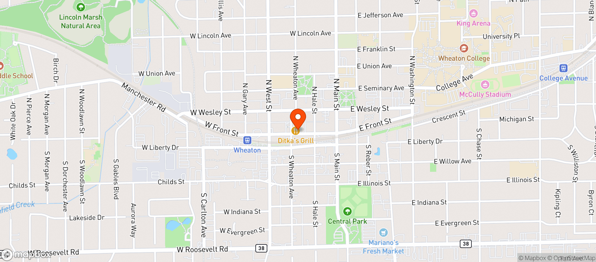 Map showing DITKA'S GRILL