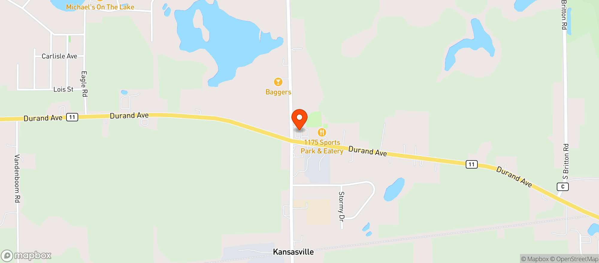 Map showing Sunny S B&L&W Kansasville