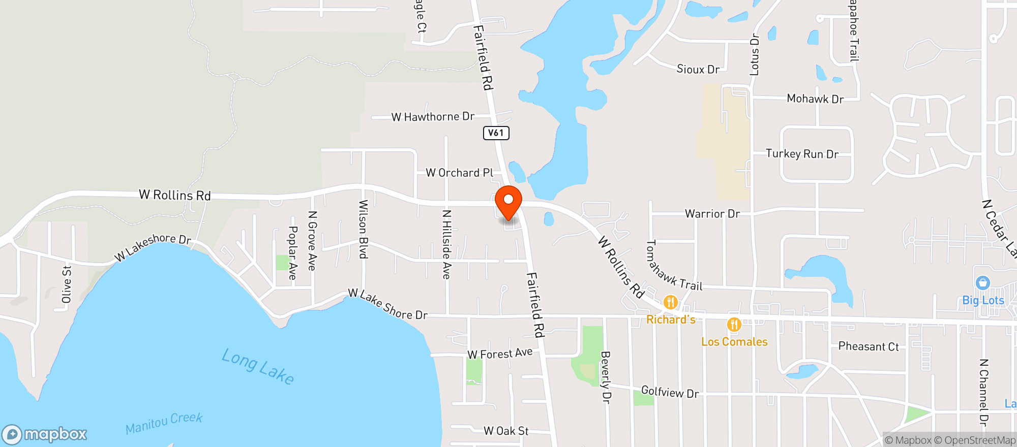 Map showing Bp To Go - Round Lake