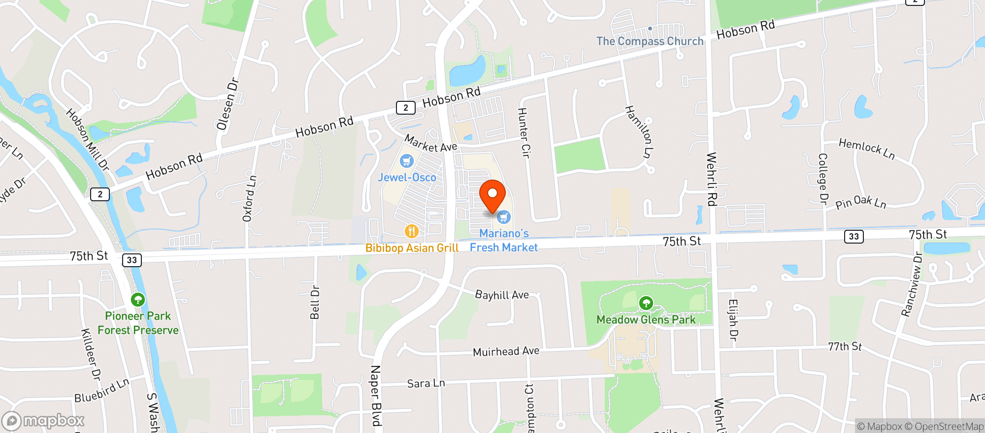 Map showing Marianos Fresh Market