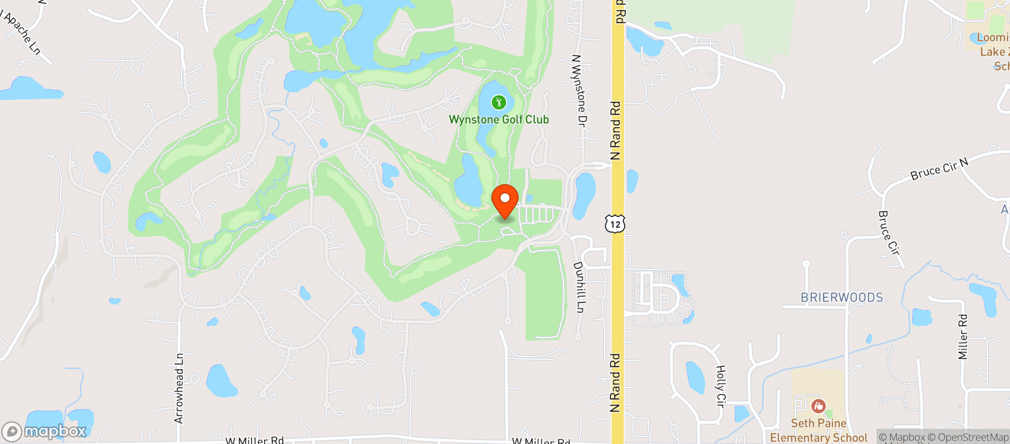 Map showing Wynstone Golf Club