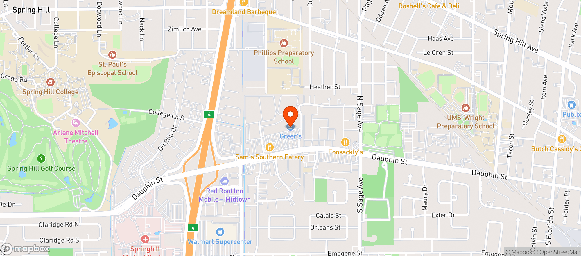 Map showing Greer's Cash Saver 3