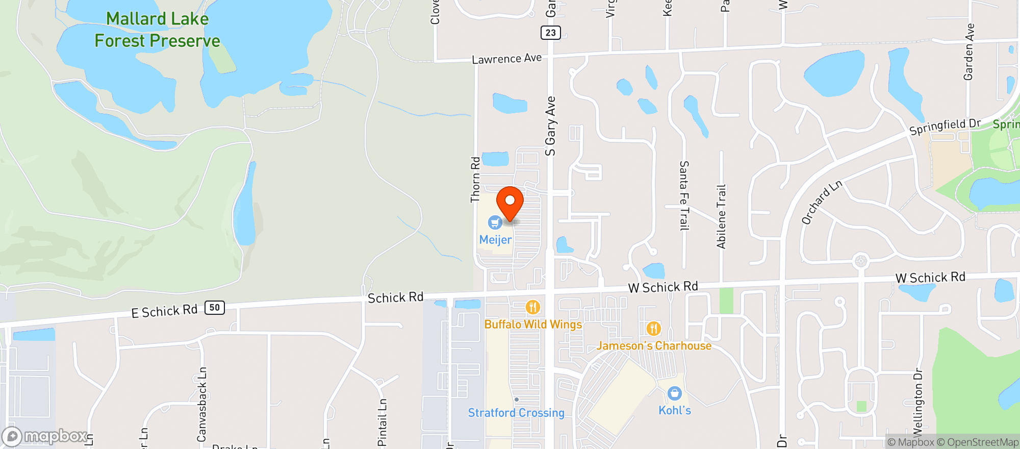 Map showing Meijer