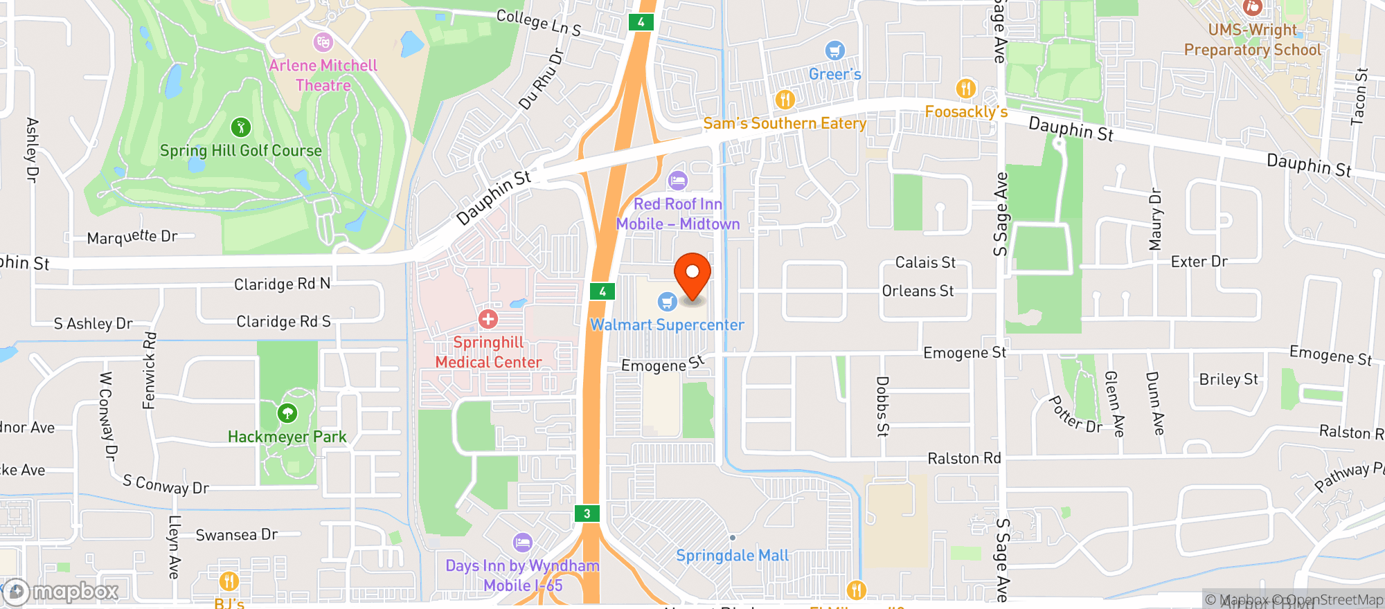 Map showing Walmart Supercenter