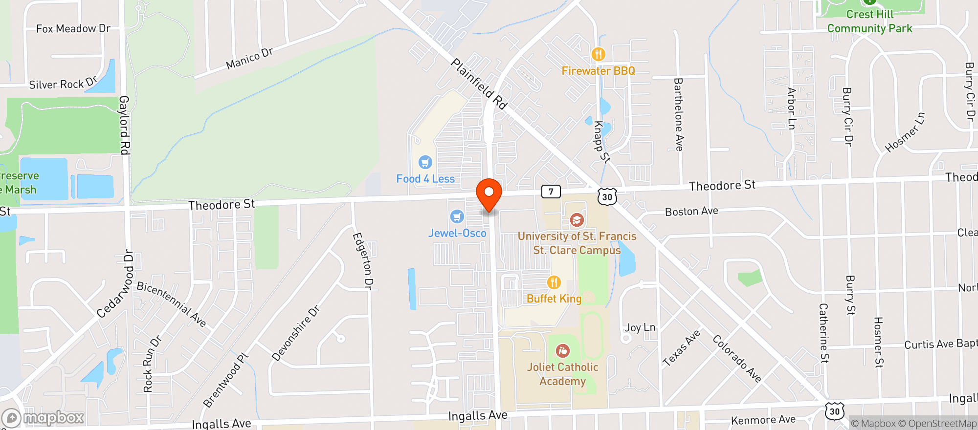 Map showing Jewel-Osco