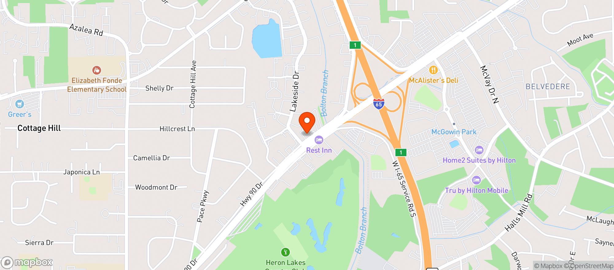 Map showing Healthy Harvest Cbd