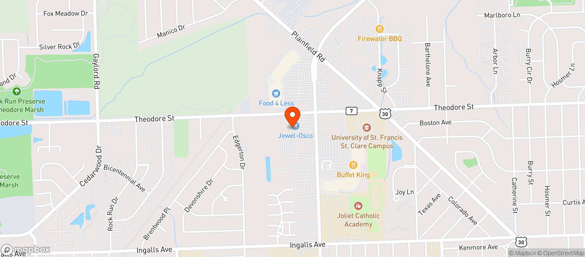 Map showing Osco Drug Store #0224