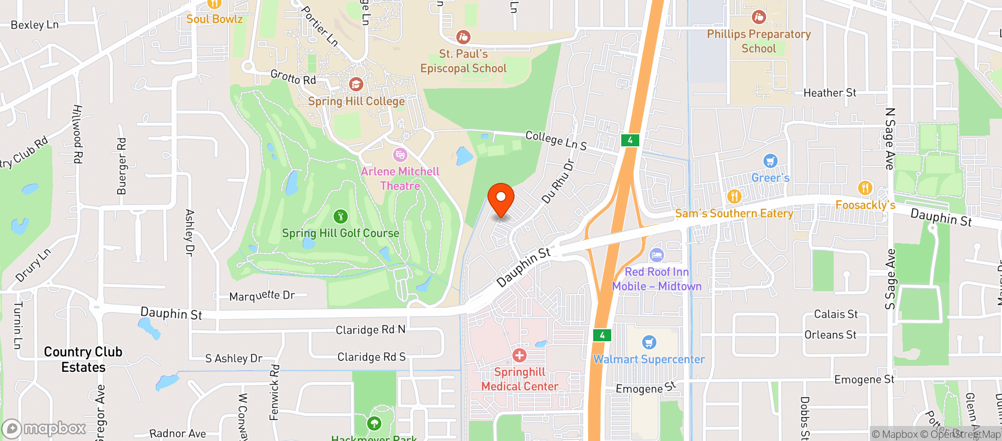 Map showing Williams Sonoma