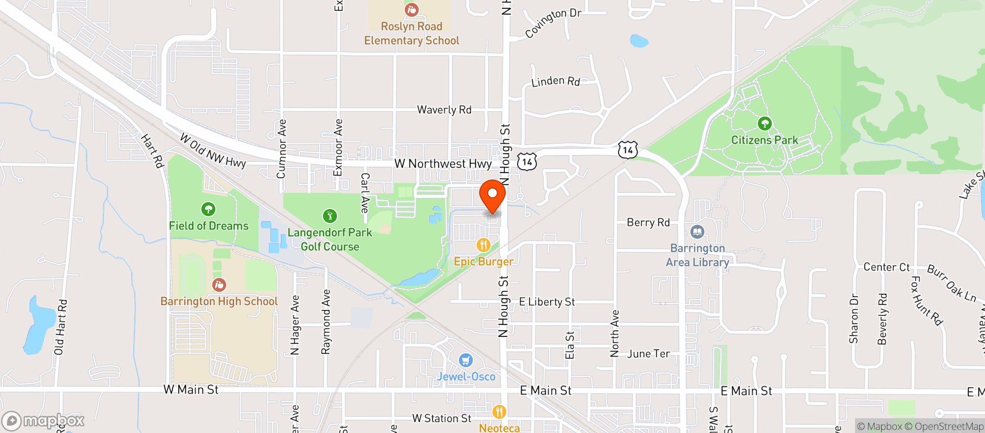 Map showing Heinens