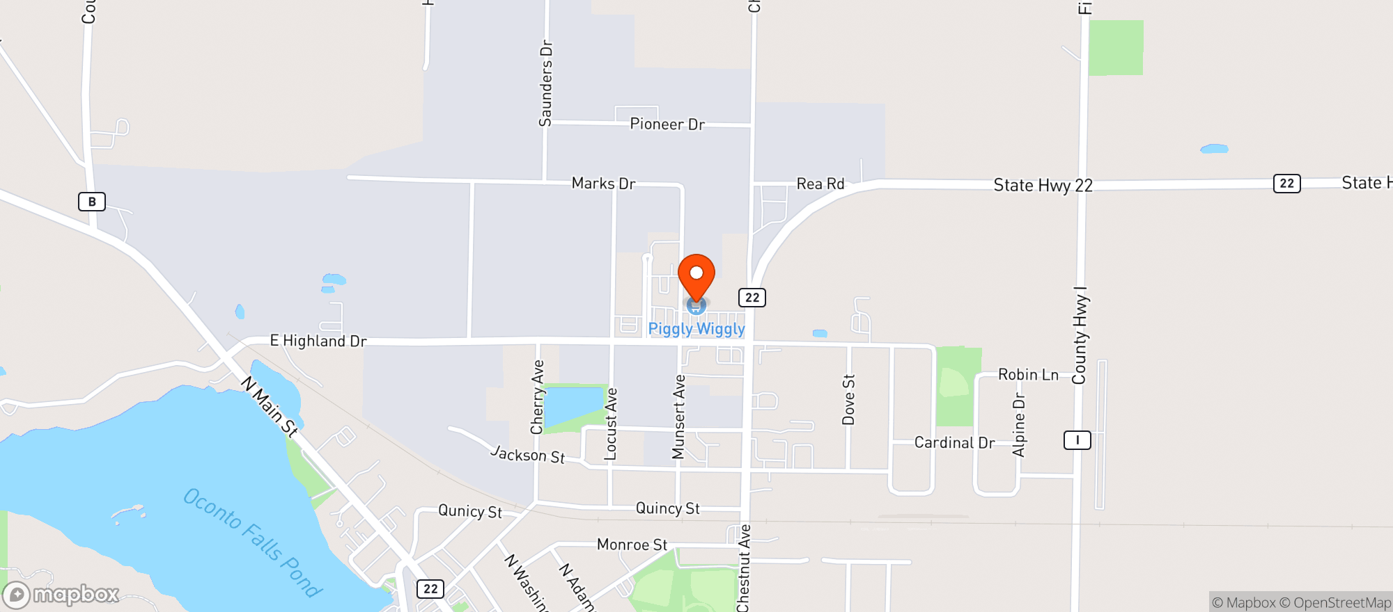 Map showing Iverson S Piggly Wiggly #273