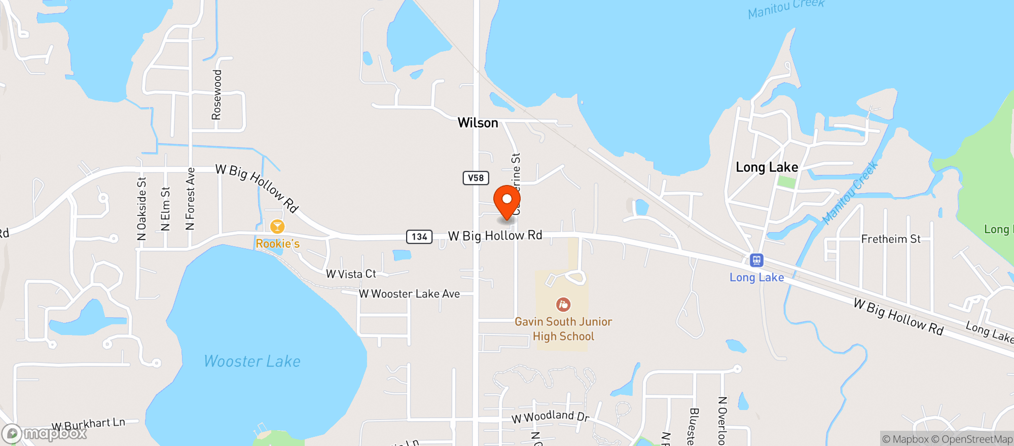 Map showing A & N Liquors