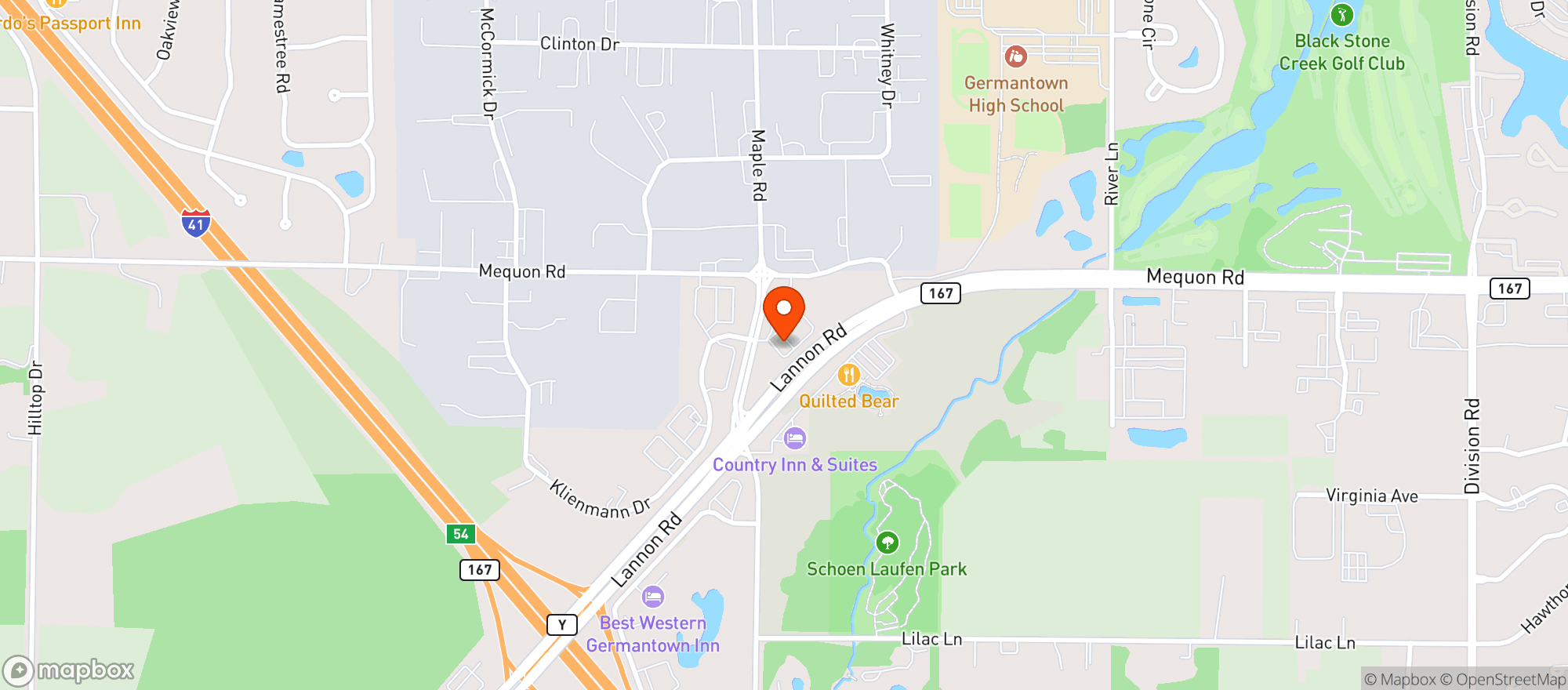 Map showing Kwik Trip #631-Maple-Germantwn