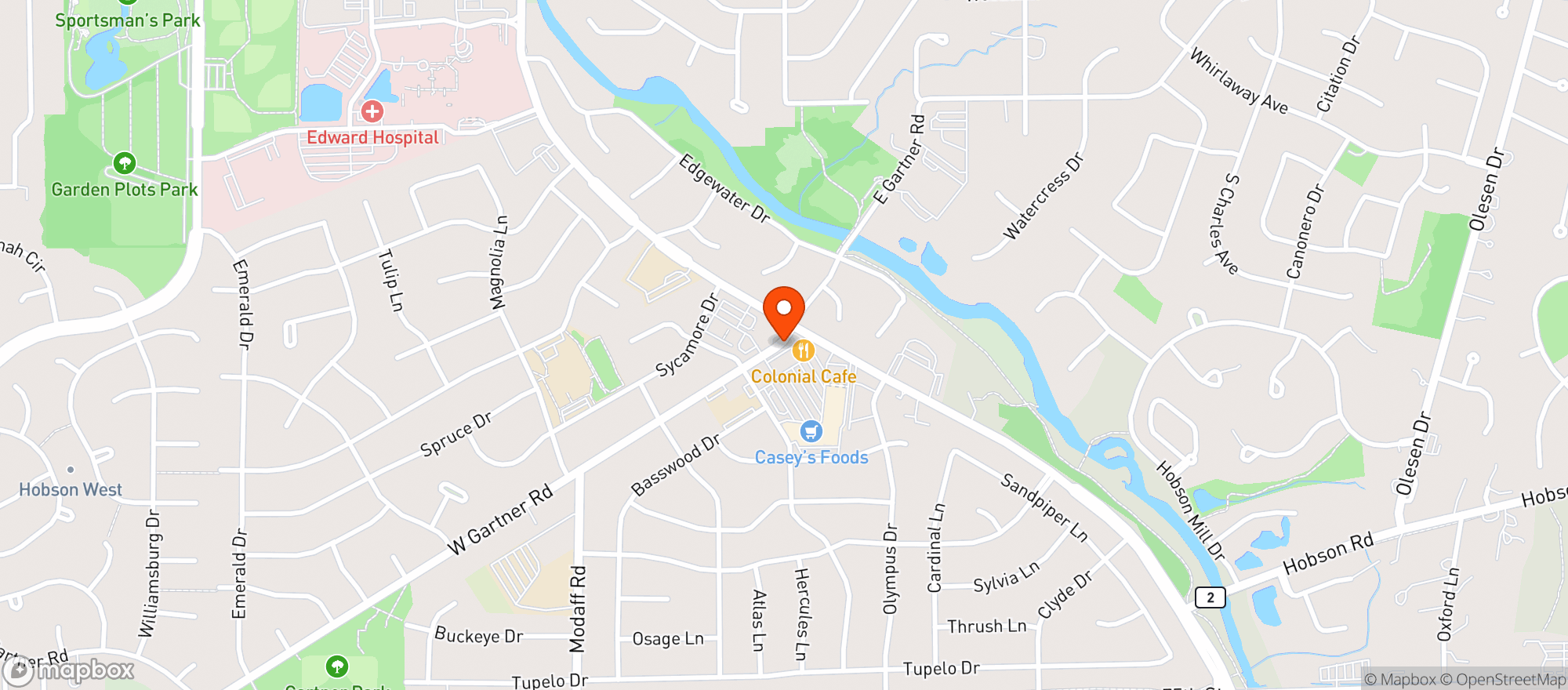 Map showing Garfields Beverage