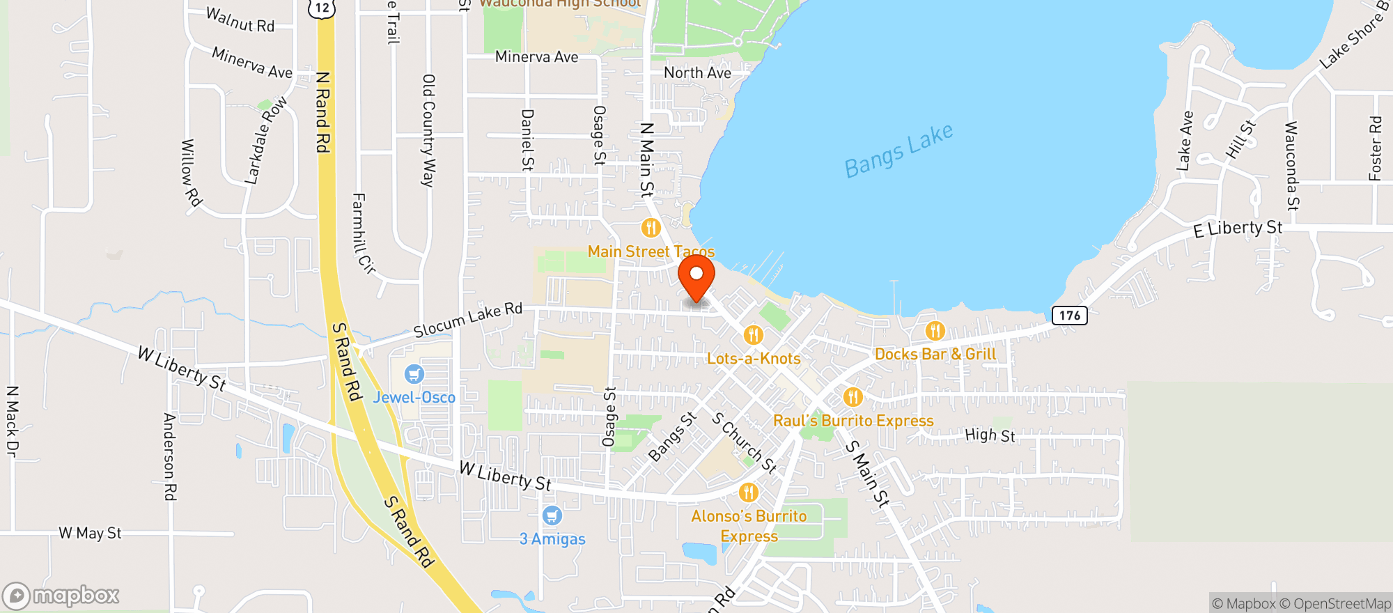 Map showing Rmarts Wauconda