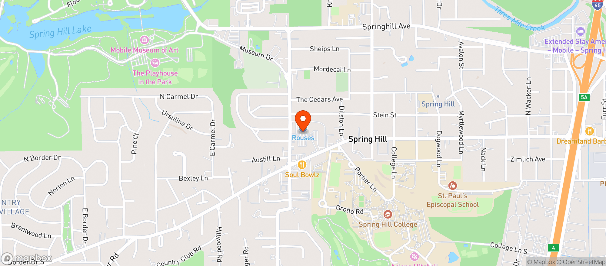Map showing Rouses Supermarket