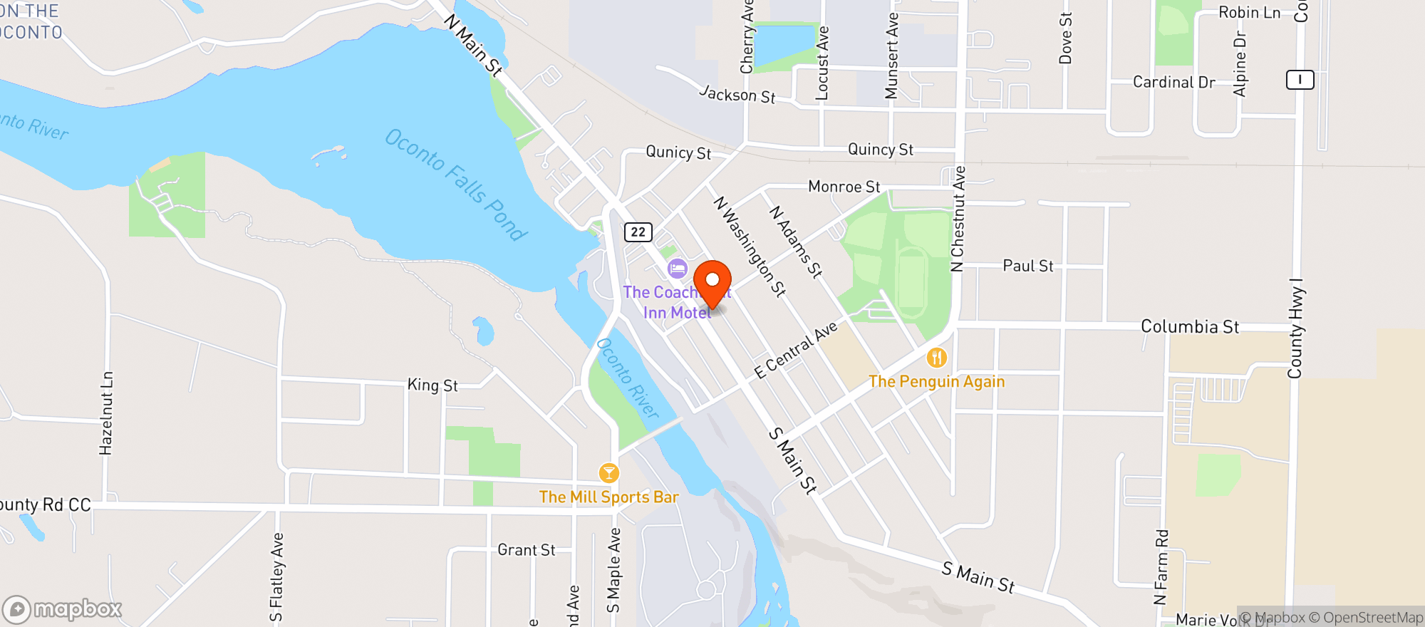 Map showing Main Street Pub