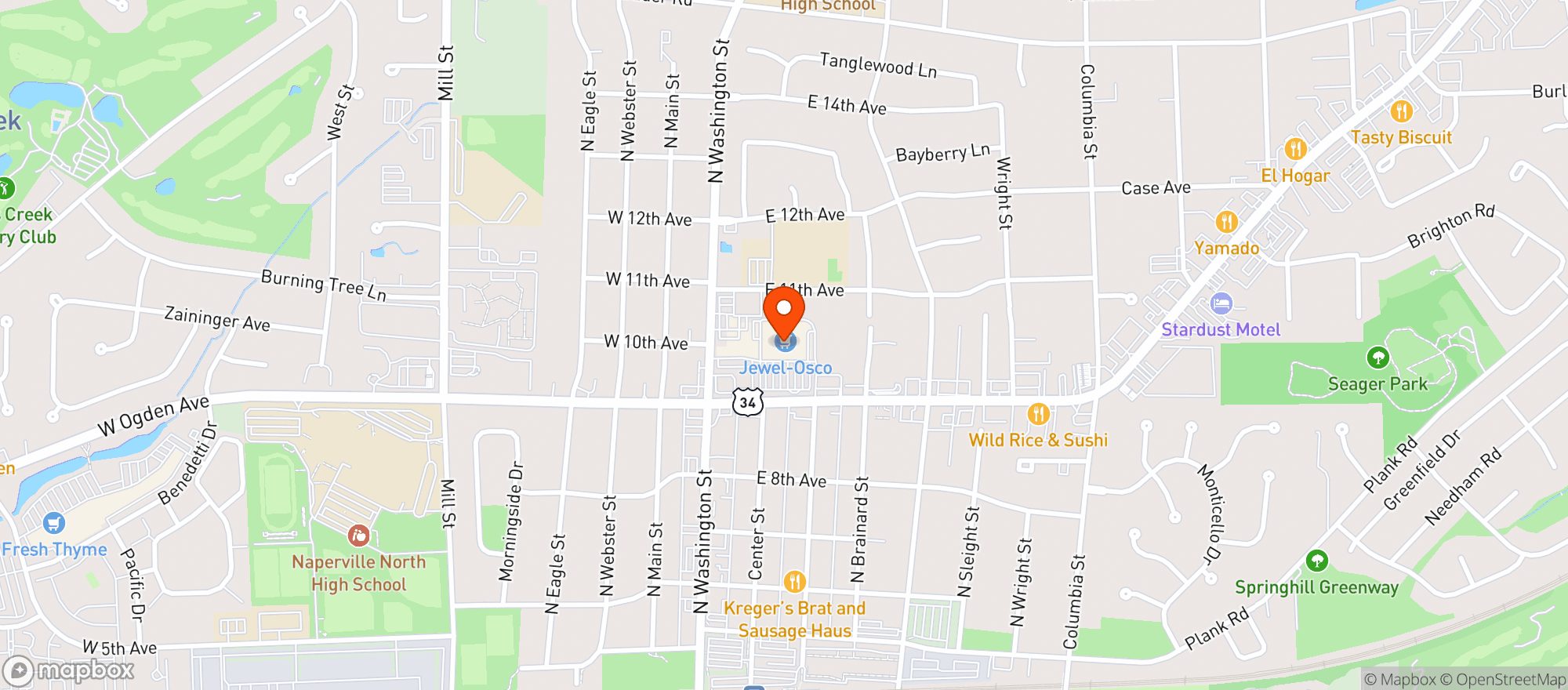 Map showing Jewel Osco