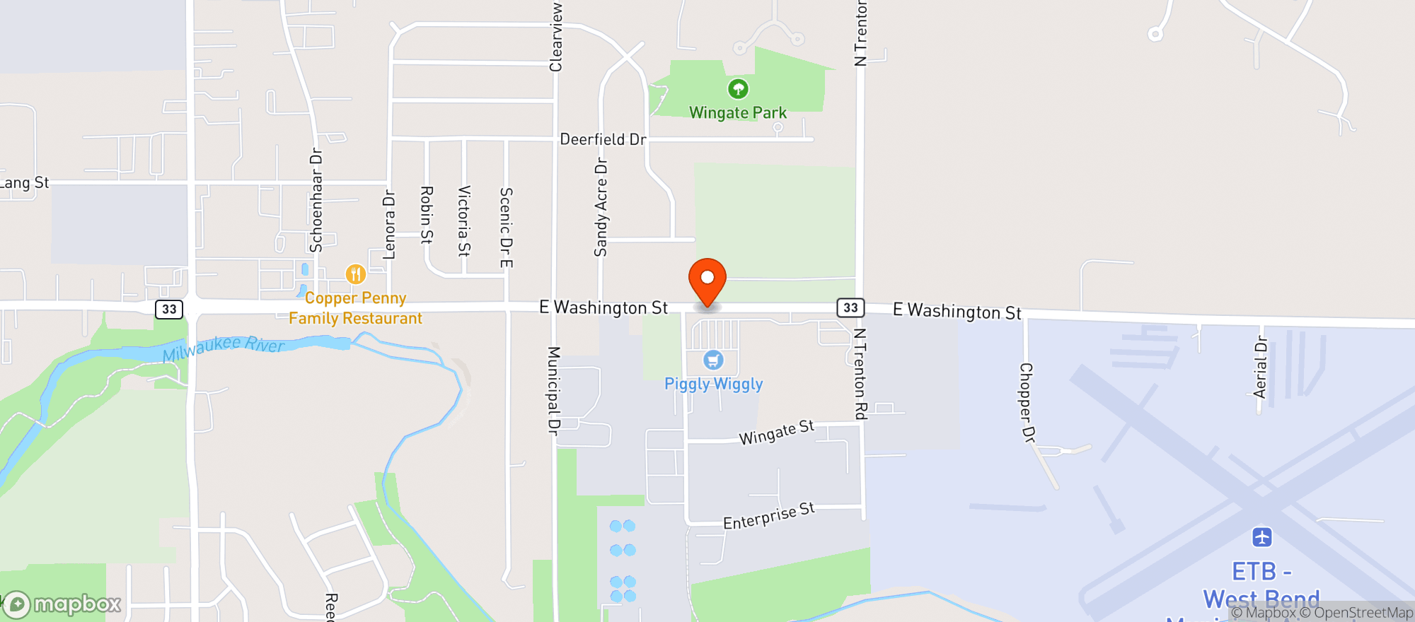 Map showing Piggly Wiggly
