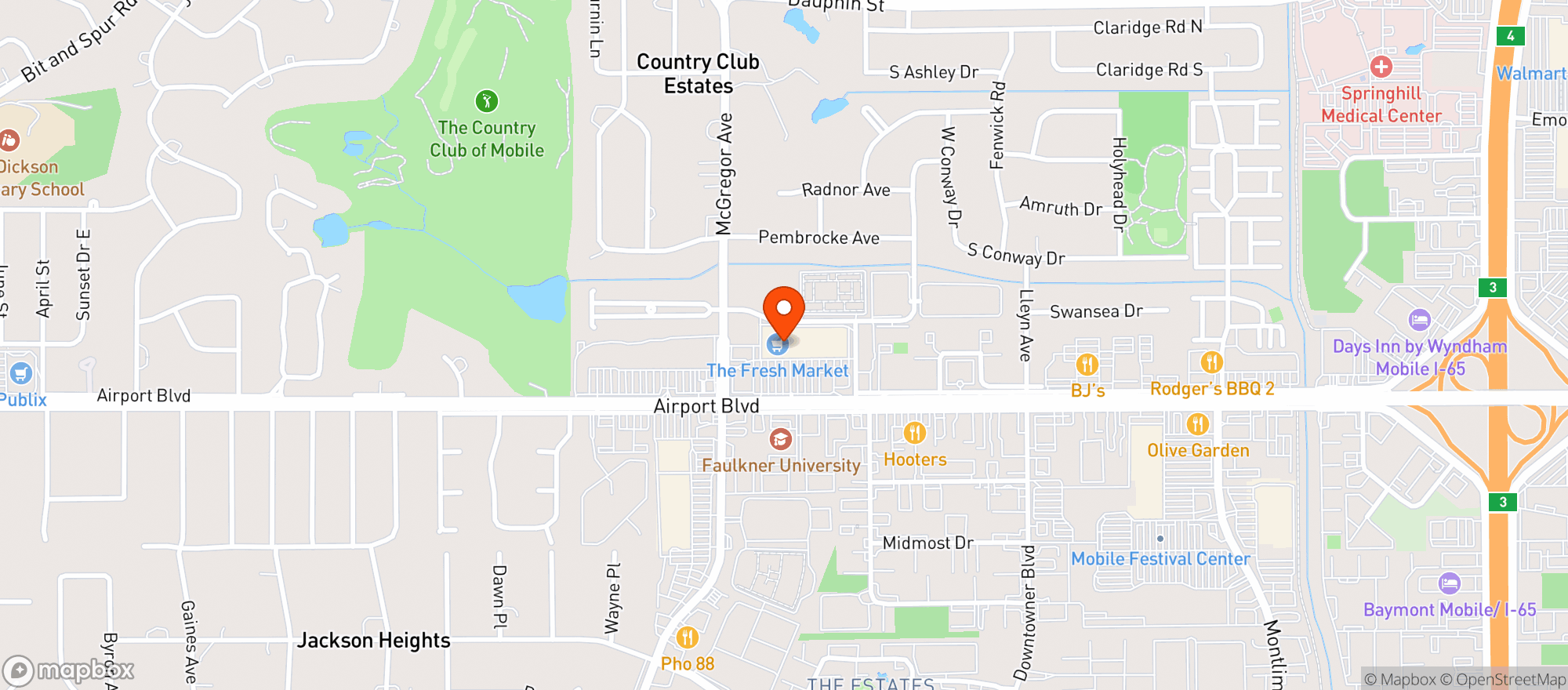 Map showing The Fresh Market #42