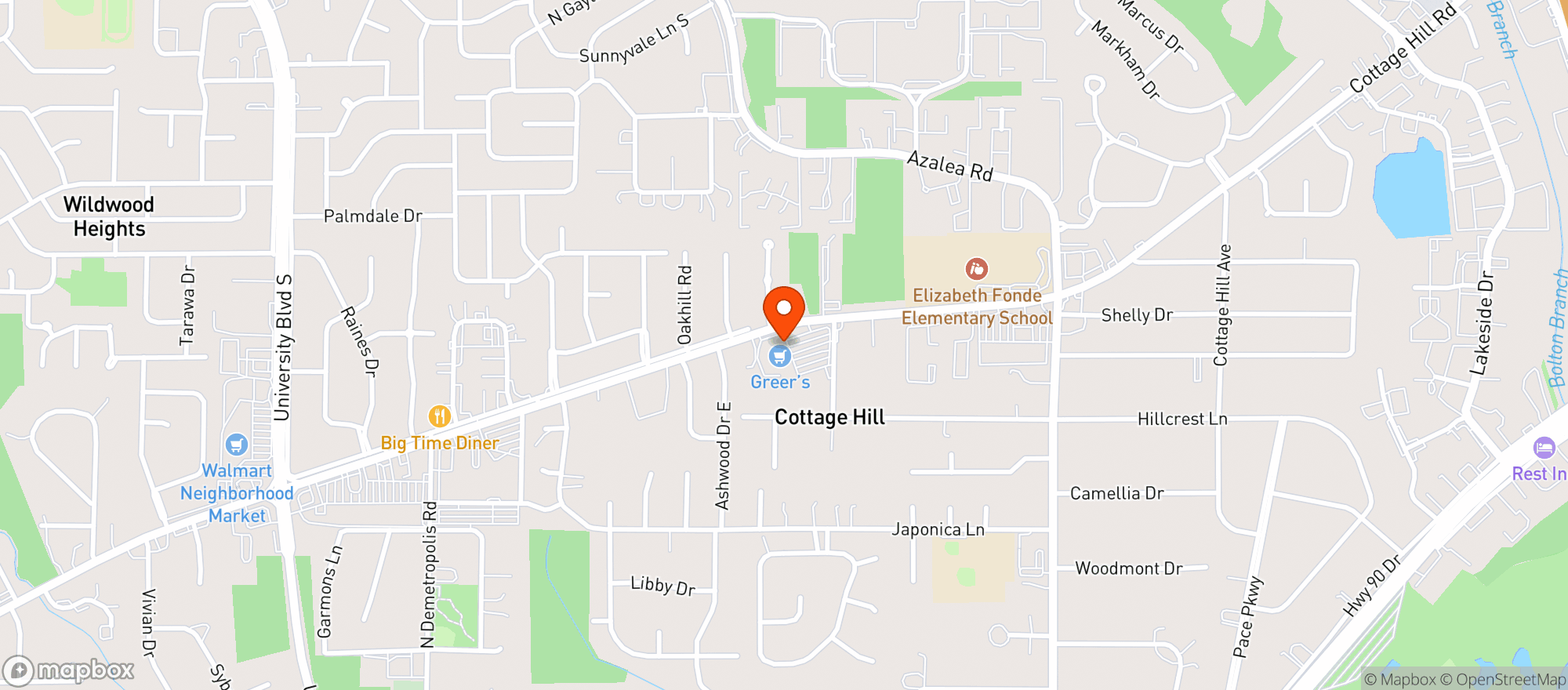 Map showing Maddogs Party Stop