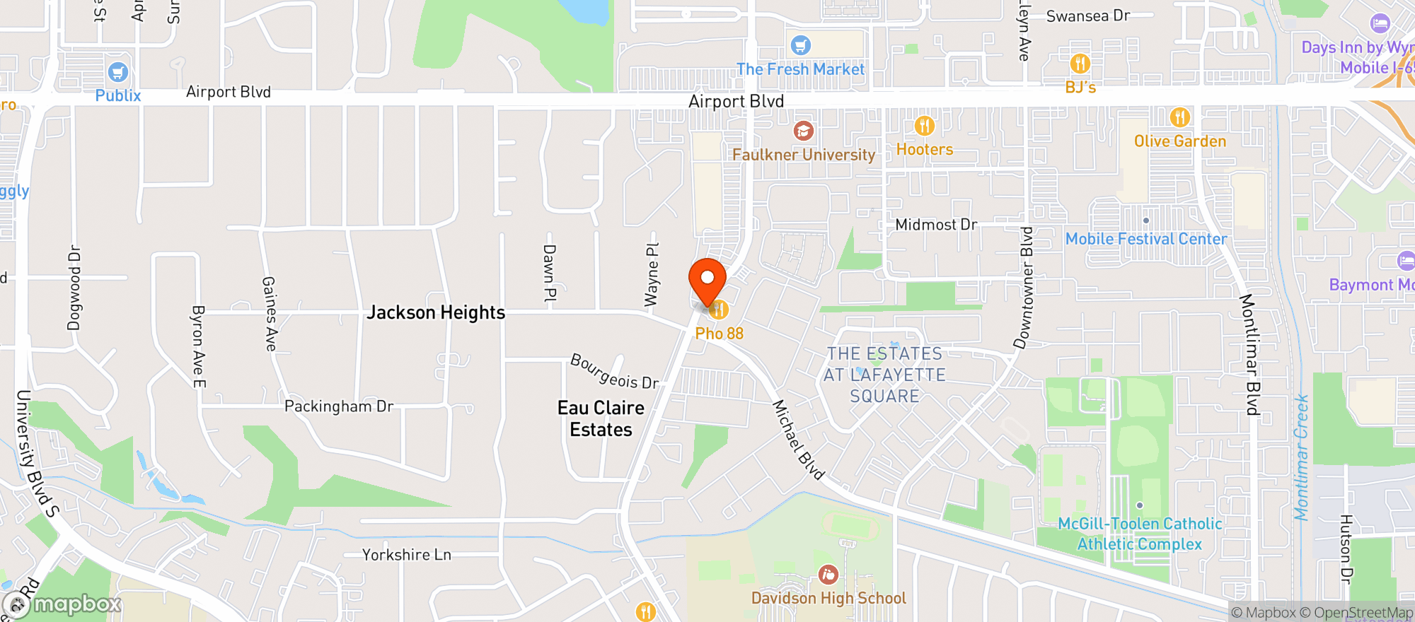 Map showing Azalea Road Chevron