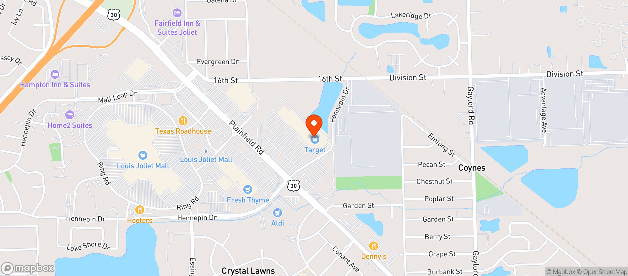 Map showing Target - Joliet