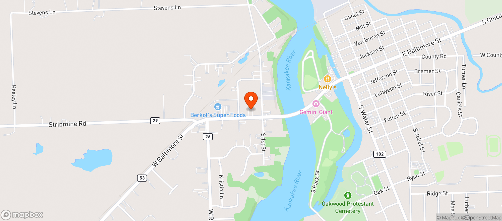 Map showing Chick-A-Dee S