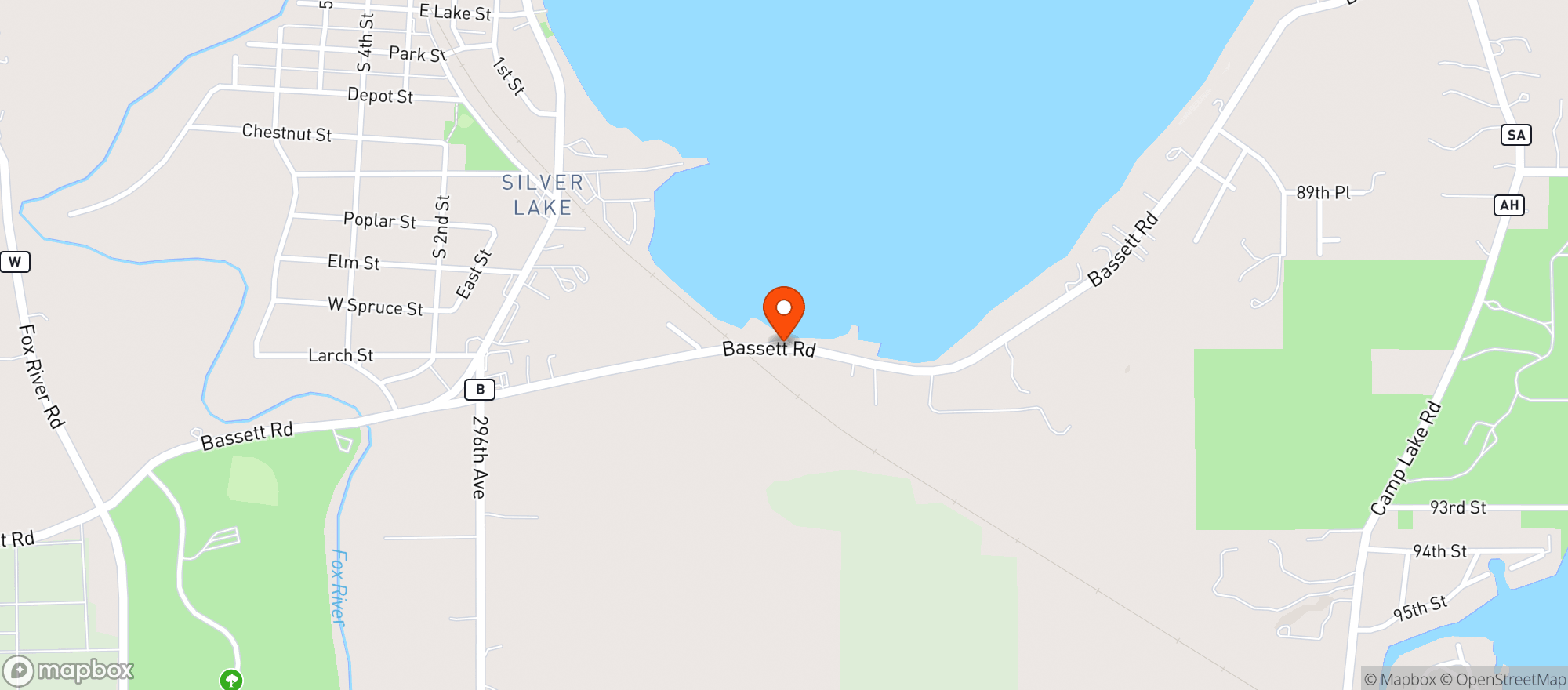 Map showing Copper Bottom Bar + Grill