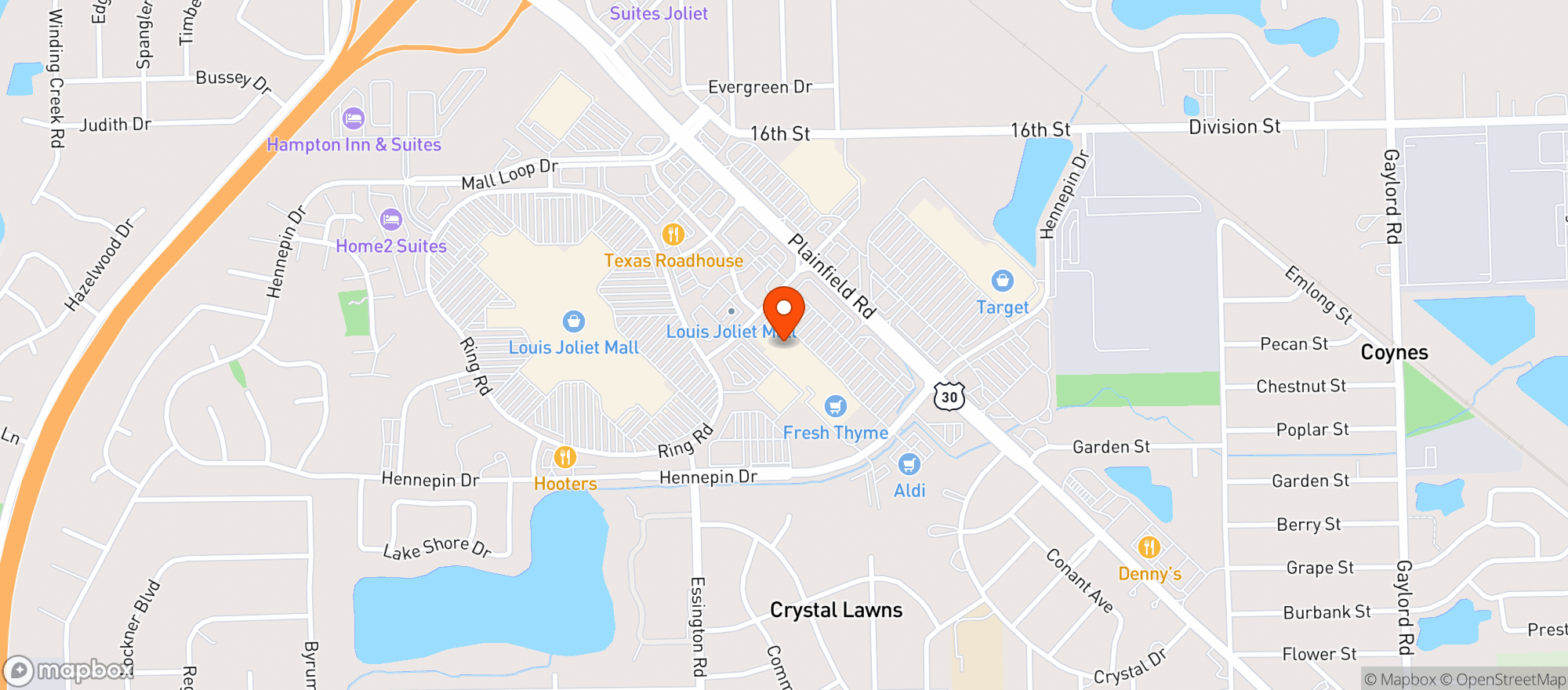 Map showing Fresh Thyme Farmers Market